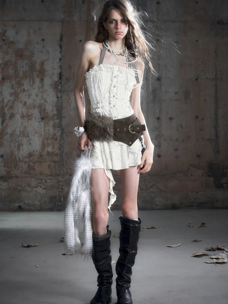 Patchwork Fringe Pocket Waist Belt【s0000013964】