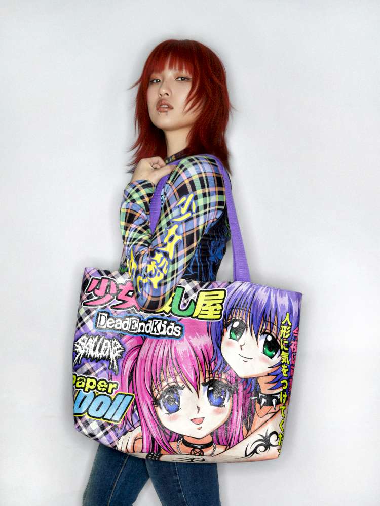 Two-Dimensional Y2K Dupont Paper Tote Bag【s0000014914】