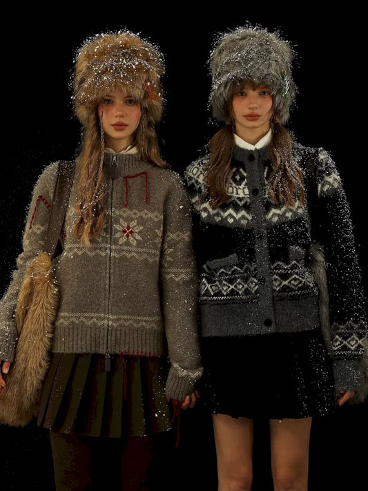 스탠딩 칼라 지퍼 니트 가디건 [S0000006010]