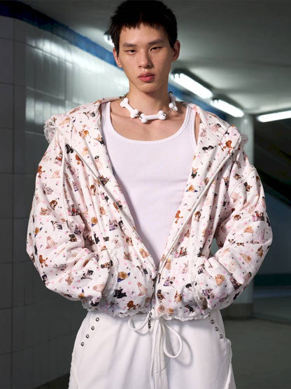 Puppy Print Sweatshirt Jacket【s0000014413】