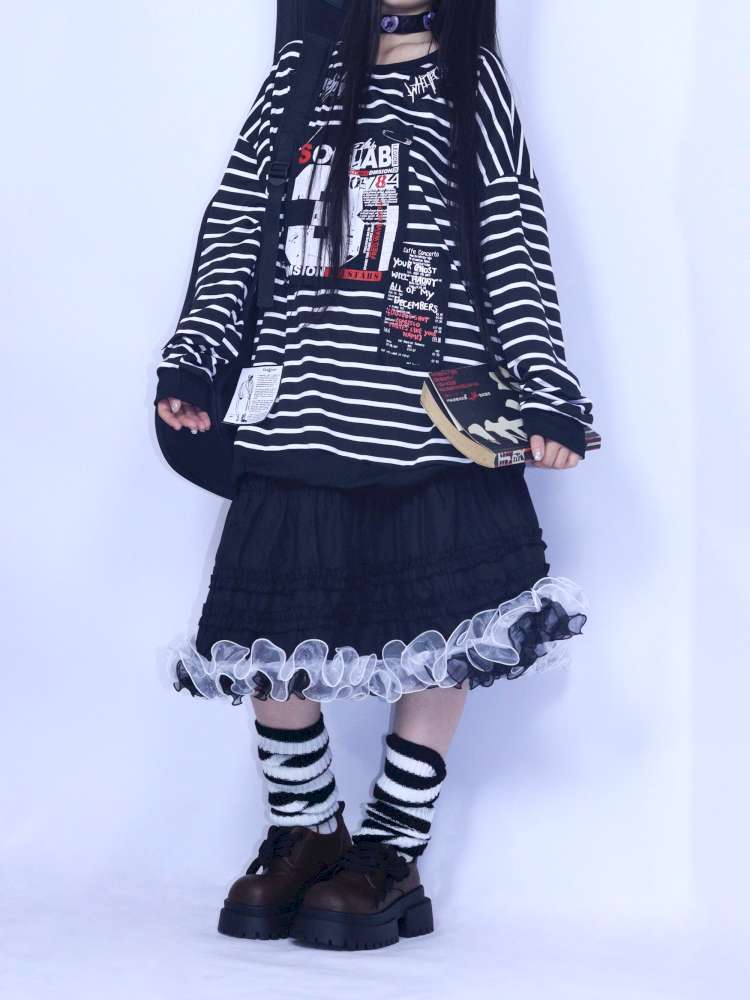 Patchwork A-Line Lace Long Skirt【s0000014625】