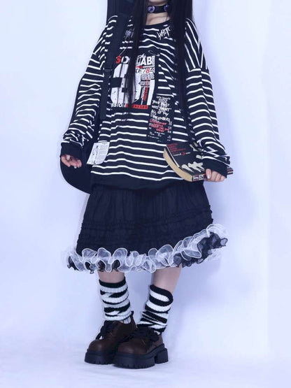 Patchwork A-Line Lace Long Skirt【s0000014625】