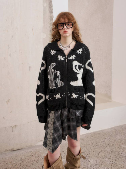 Fair Isle Autumn Knit Cardigan Jacket【s0000014388】