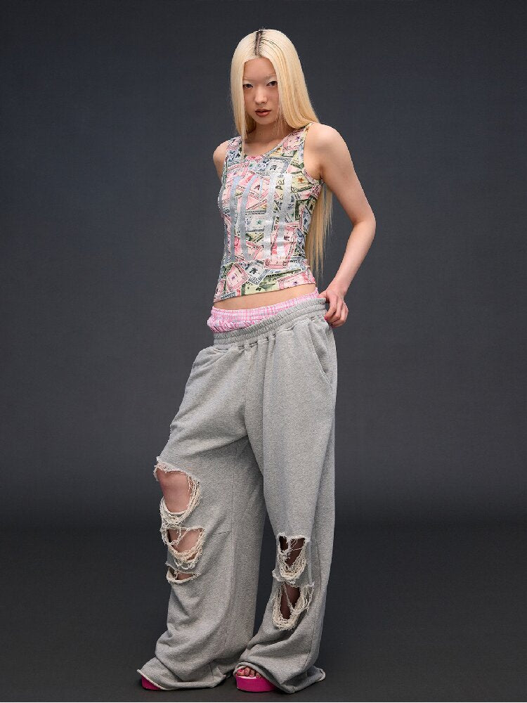 I Hope To Be Rich Printed Vest【s0000017843】
