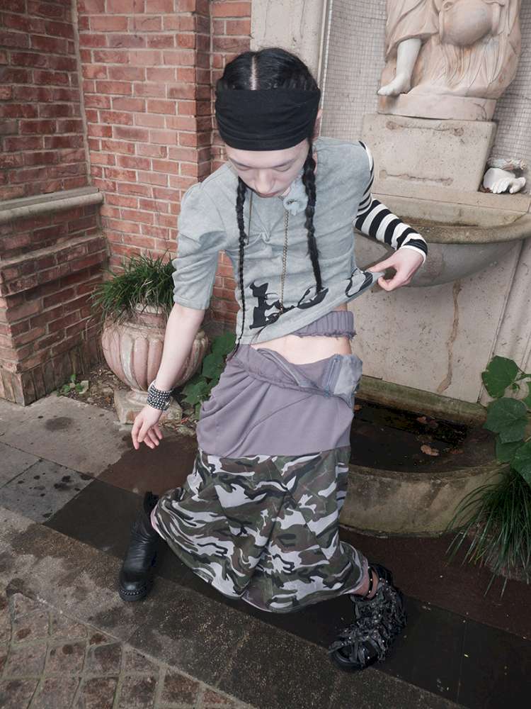 Broken Soldier Camo Spliced Skirt【s0000015141】