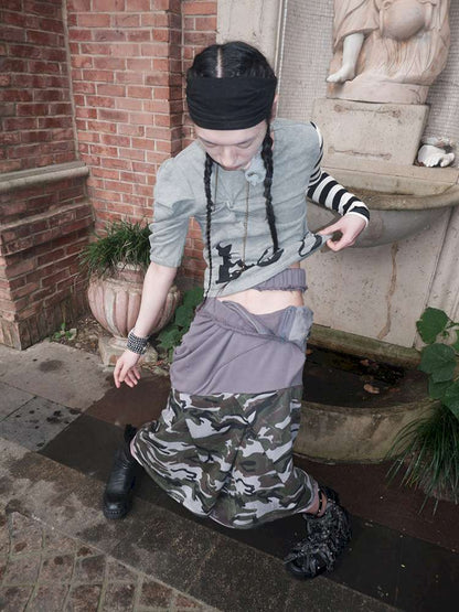 Broken Soldier Camo Spliced Skirt【s0000015141】