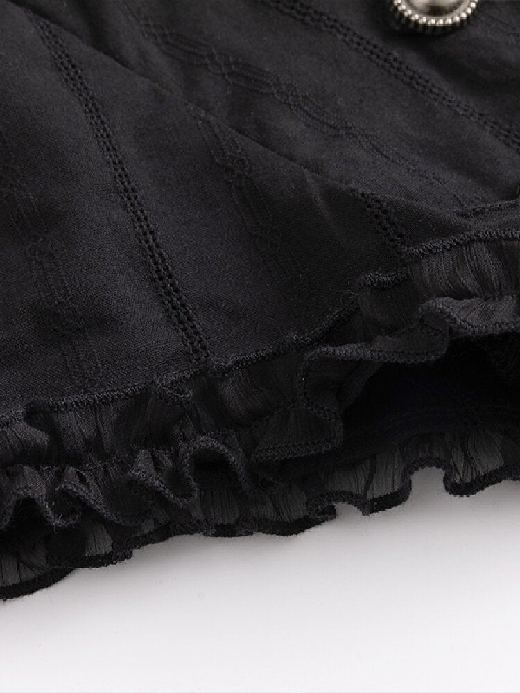 Punk Textured Ruffled Two-Piece Set【s0000017497】