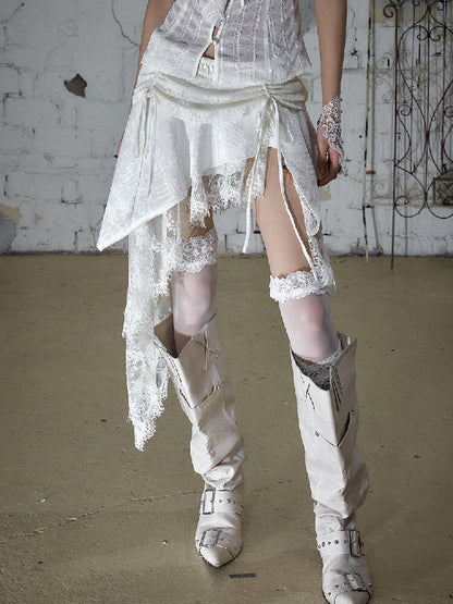 Baroque Velvet Lace A-Line Skirt【s0000016988】