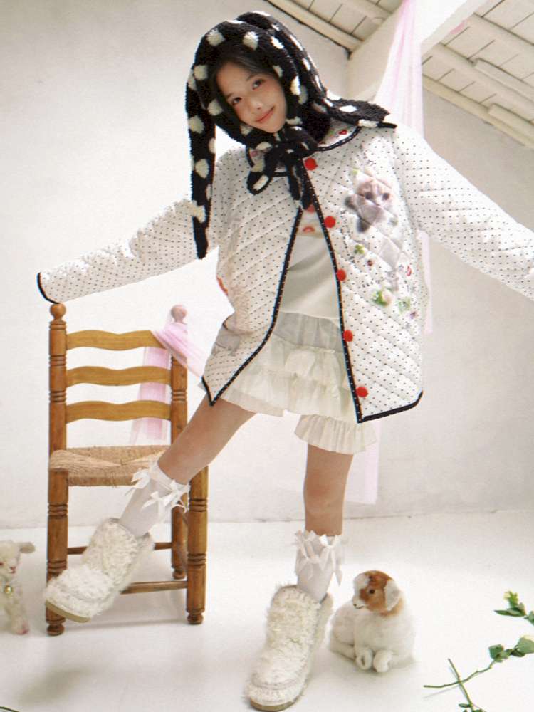 Notebook-Style Printed Cat Cotton Coat【s0000014527】