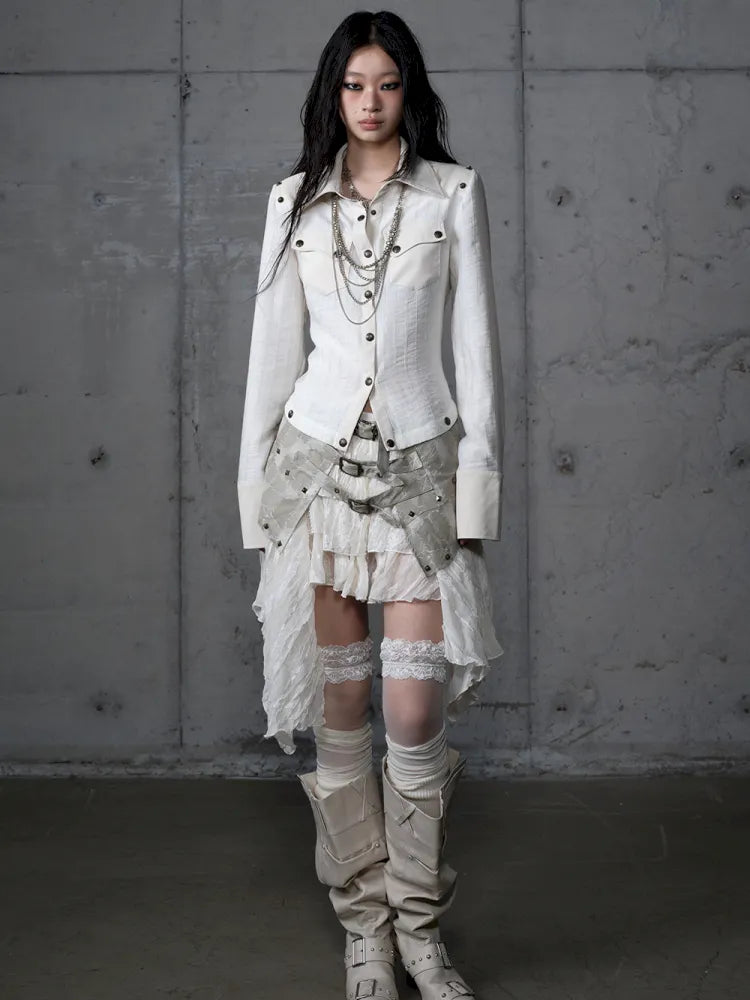 Leather Detachable Long-Sleeved Shirt【s0000014119】