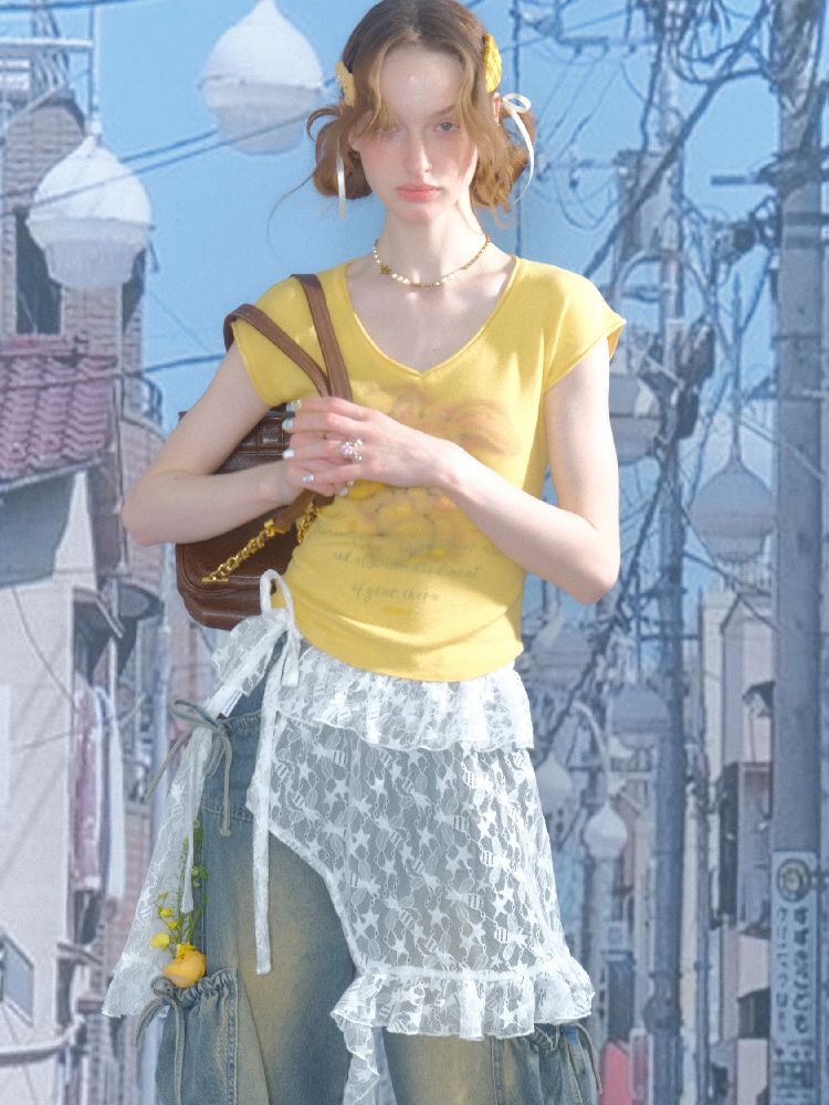 Lace Irregular Hem One Piece【s0000012227】