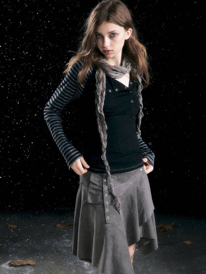 Striped Raglan Sleeve T-Shirt【s0000014430】