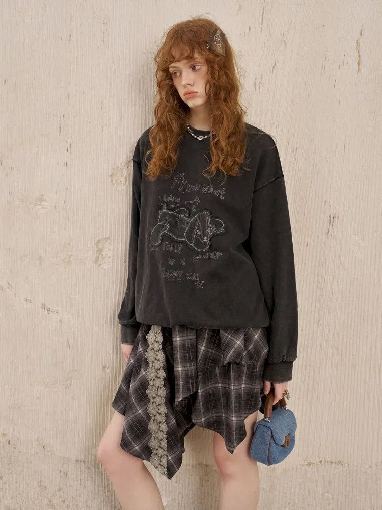 Oversized Long-Sleeve Pullover Sweatshirt【s0000014050】