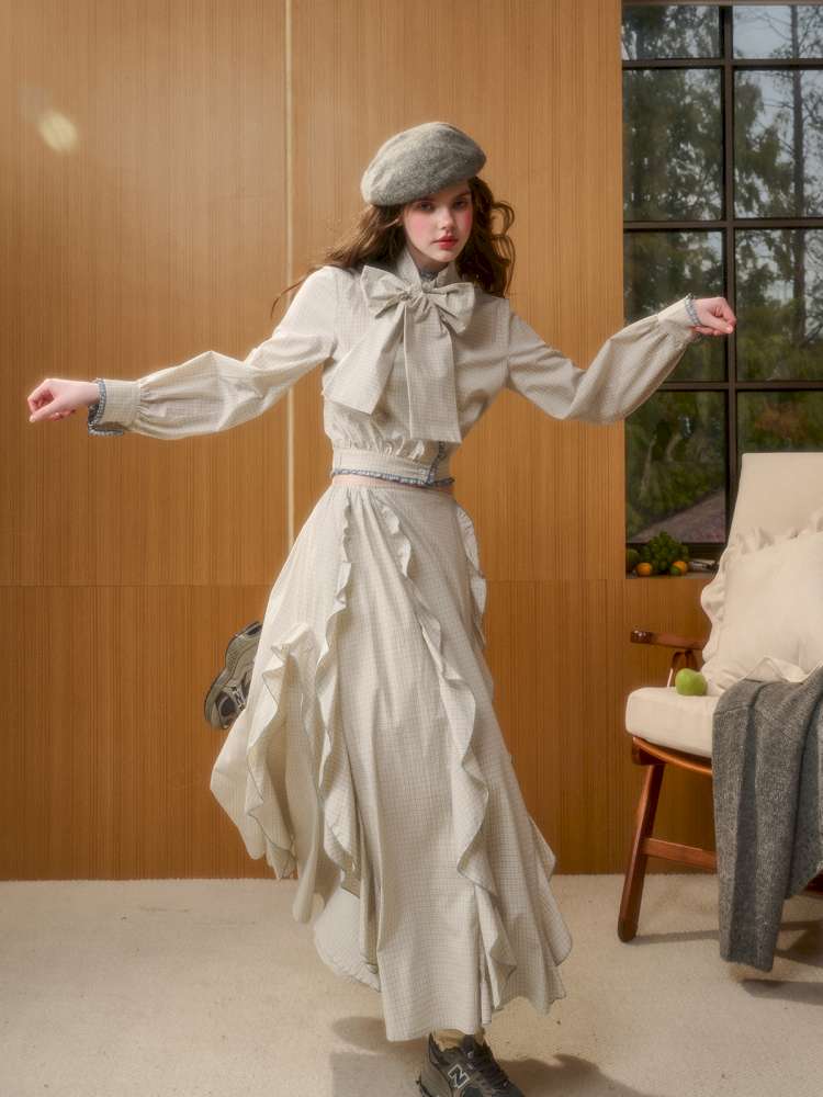 Organic Cotton Patchwork Floating Shirt Skirt【s0000014883】