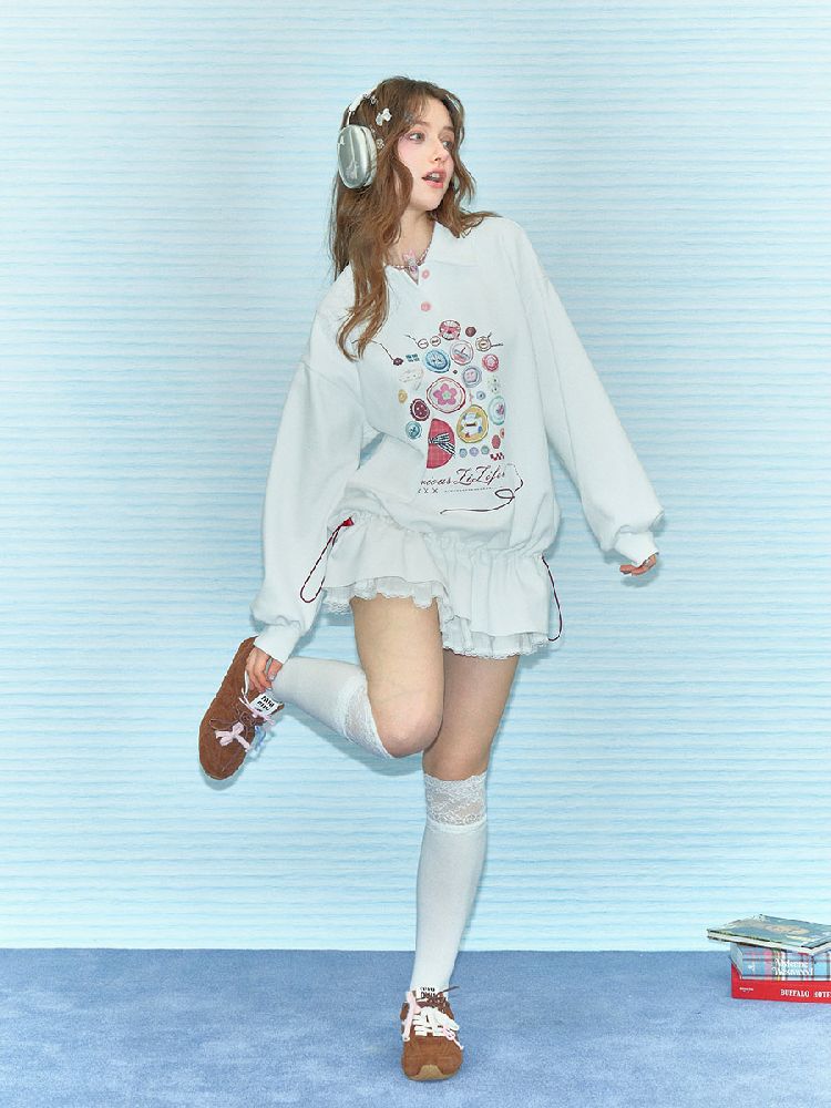Neck Waist Slimming Sweatshirt【s0000012217】