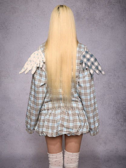 Plaid Patchwork Rhinestone Jacket【s0000019134】