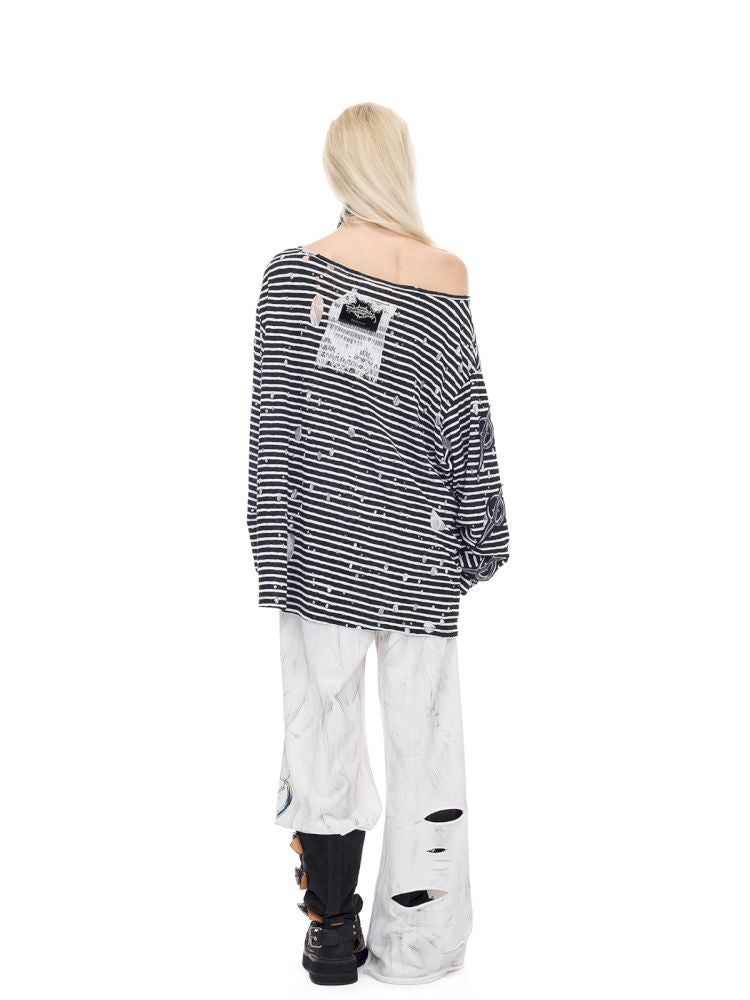 Irregular Hole Rock Punk Loose Pants【s0000012986】