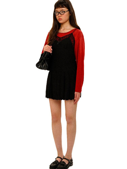 Embroidered Lace Strap Dress【s0000017446】