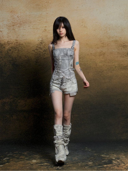 Patchwork Corset Camisole Top【s0000011812】