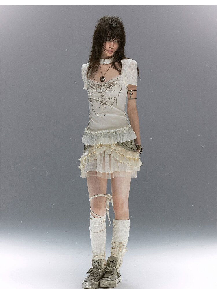 Sphenoid Witch Texture Lace Ruffled【s0000017037】