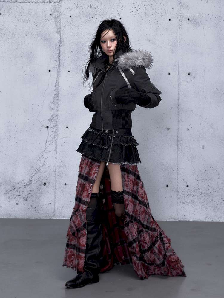 Street Punk Fur Hooded Padded Jacket【s0000014922】