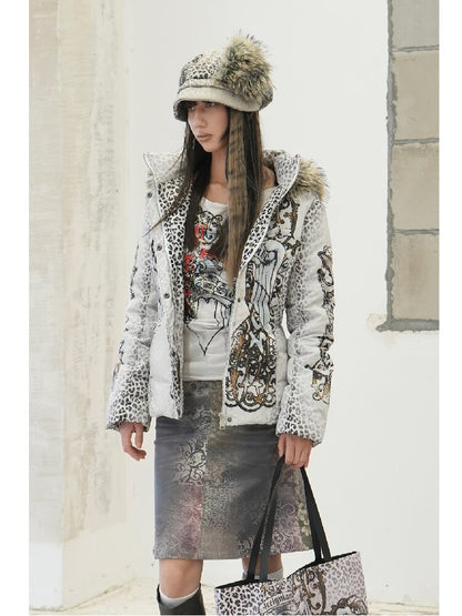 Snow Leopard Vintage Patchwork Hat【s0000018071】