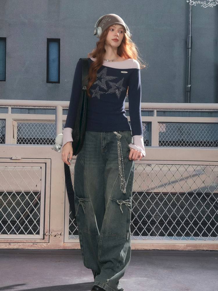 Straight Wide-Leg Denim Pants【s0000014356】