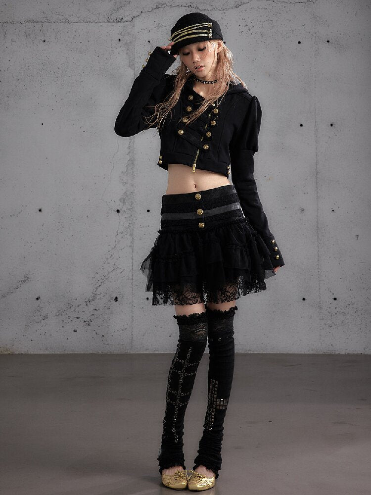 Lace Rhinestone Knit Leg Covers【s0000019164】