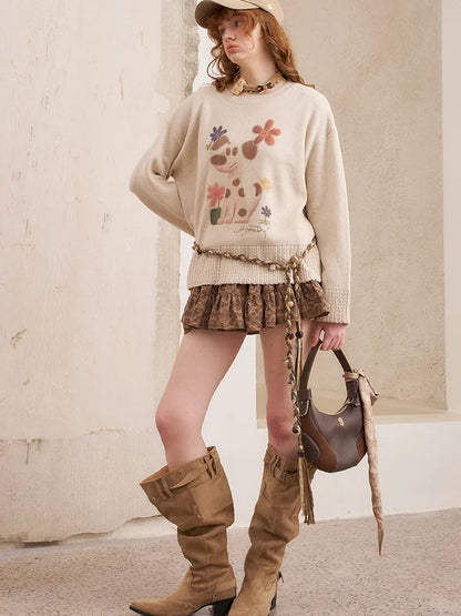 Openwork Oversized Pullover Knit Sweater【s0000014086】