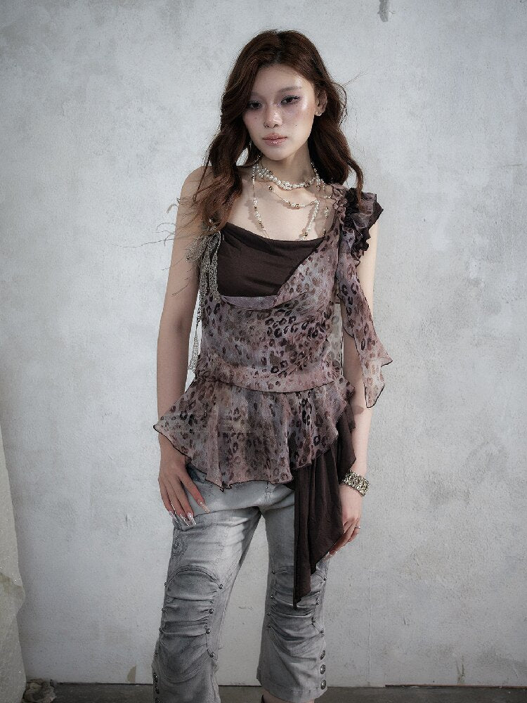 Vintage Leopard Patchwork Camisole【s0000017857】