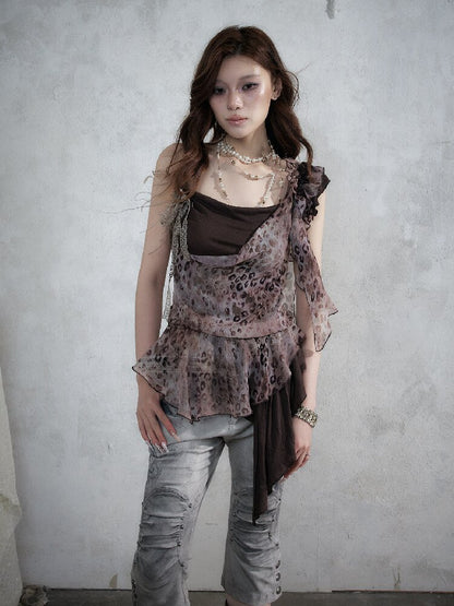 Vintage Leopard Patchwork Camisole【s0000017857】