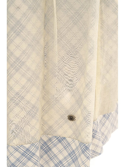 Thin Plaid Bow Spliced Skirt【s0000016087】