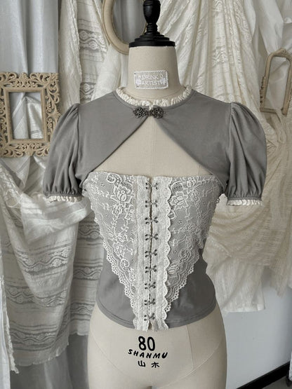 Fake two-piece tight short T-shirt【s0000013528】