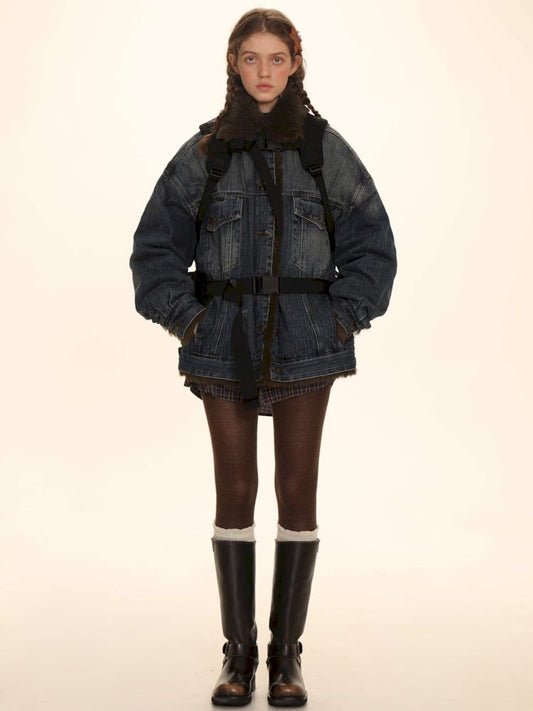 Fluffy loose warm cotton jacket 【s0000006005】