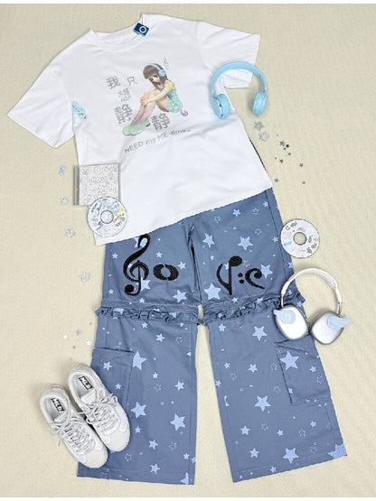 Sparkling Print Short Sleeve Tee【s0000017130】