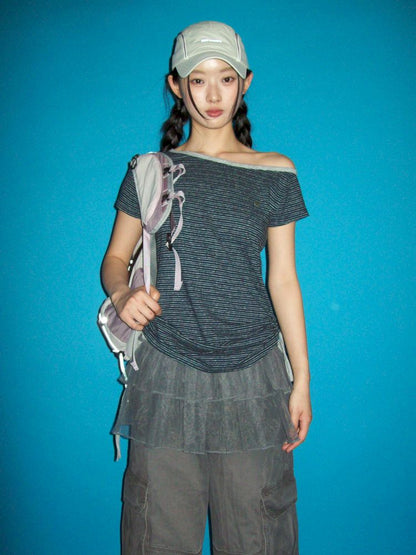 Drawstring Short Sleeve T-Shirt【s0000012496】