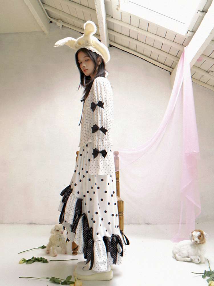 Asymmetric Bow Midi Skirt【s0000014525】