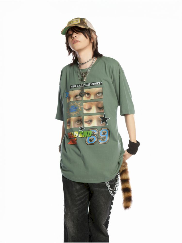 Hip Hop Trend Couple Loose Multicolor T-Shirt【s0000013603】
