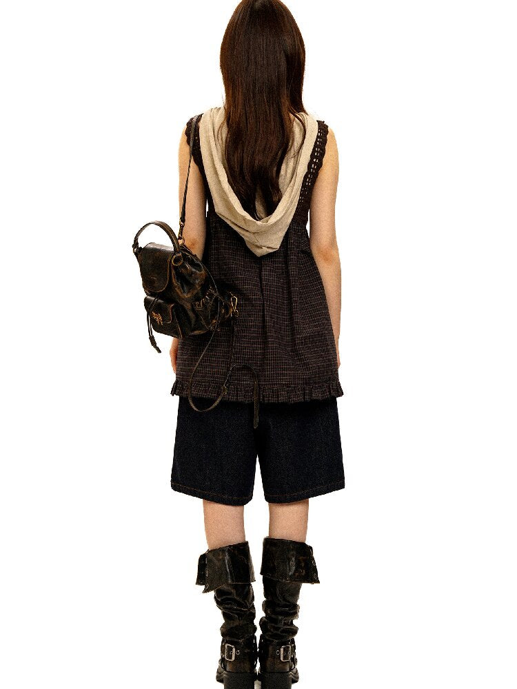 Wristhook Plaid Bow Slip Dress【s0000017937】