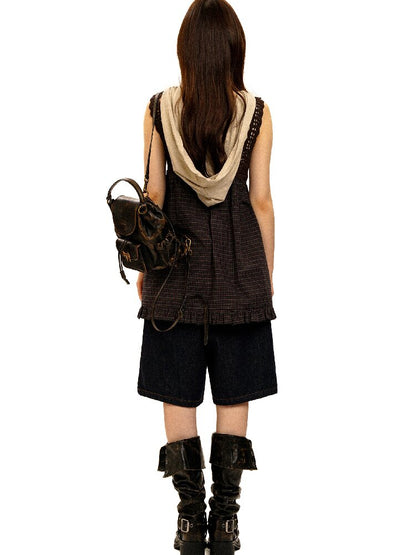 Wristhook Plaid Bow Slip Dress【s0000017937】