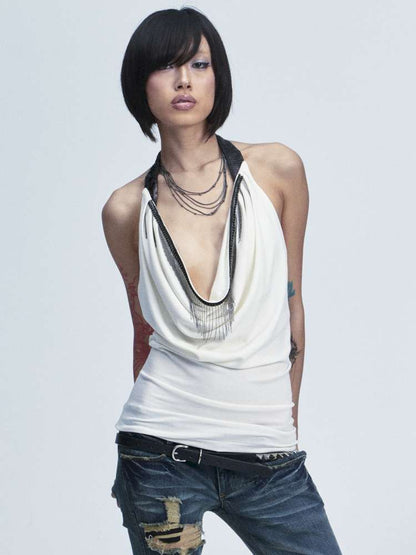 Two-Tone Cotton Slim Camisole【s0000014660】