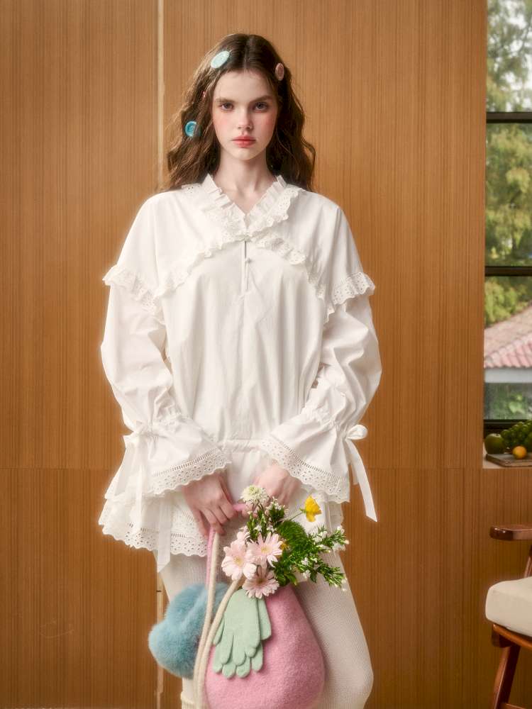 Organic Cotton Embroidery Patchwork Lace Dress【s0000014888】