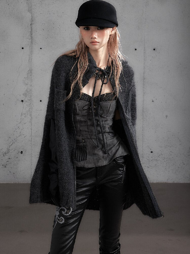 Twisted Knit Wool Cape Jacket【s0000019160】