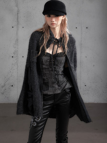 Twisted Knit Wool Cape Jacket【s0000019160】