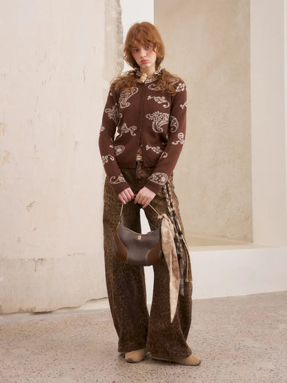 Jacquard Lightweight Long-Sleeve Soft-Fit Knit Cardigan【s0000014064】