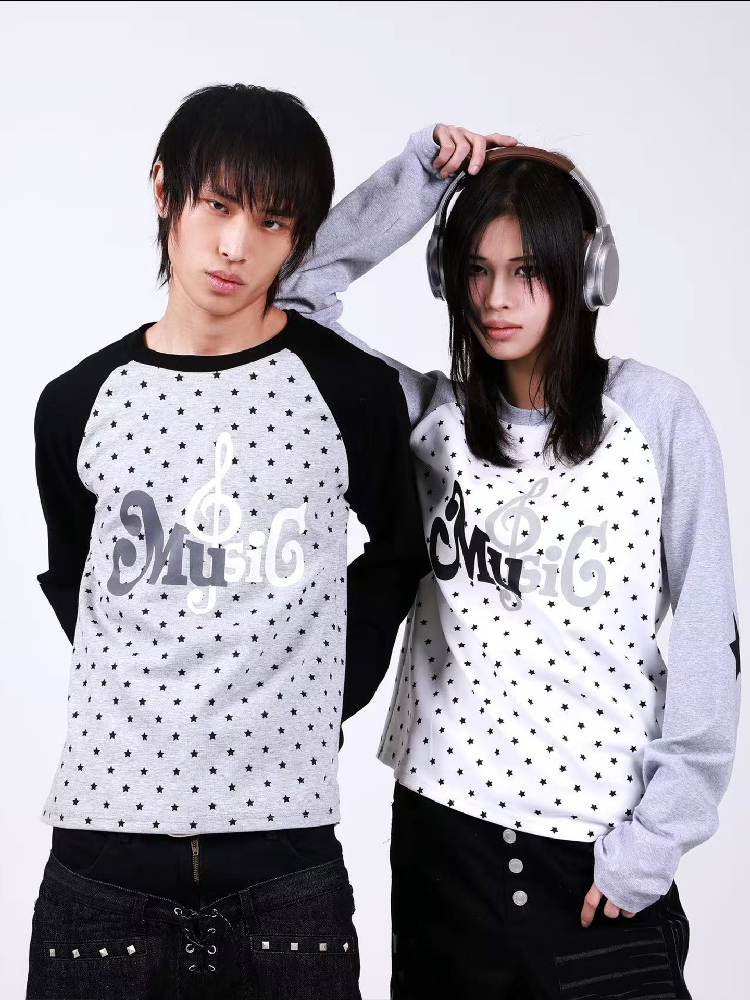 Raglan Color Block Long Sleeve Shirt【s0000018196】