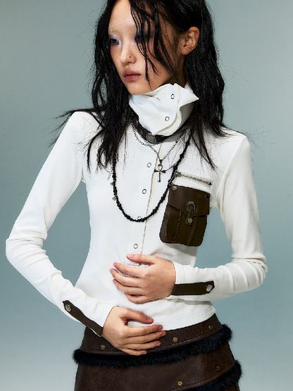 슬림 니트 긴 소매 바닥 셔츠 [S0000011480]