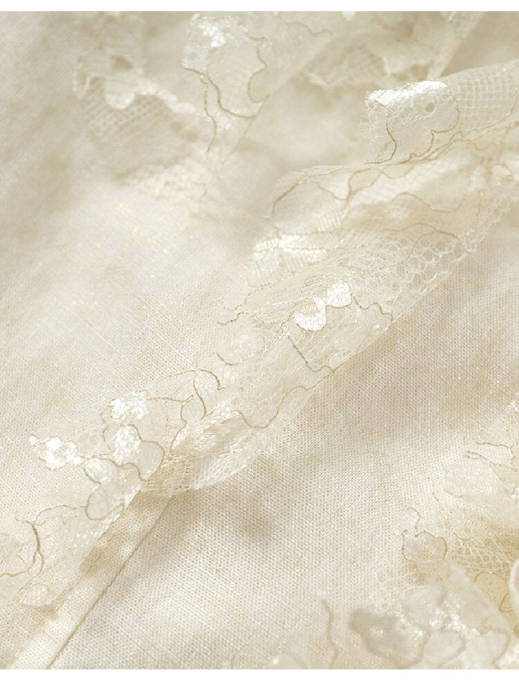 Vintage Lace Asymmetrical Shirt【s0000017987】
