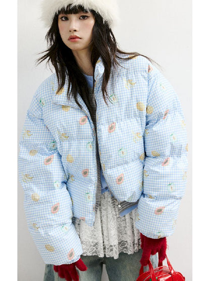 레트로 프린트 코튼 짧은 코트 [S0000011428]