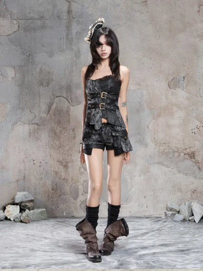 Layered Coolness Loose Leather Leggings【s0000014132】